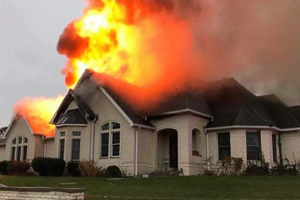 picture of a house on fire