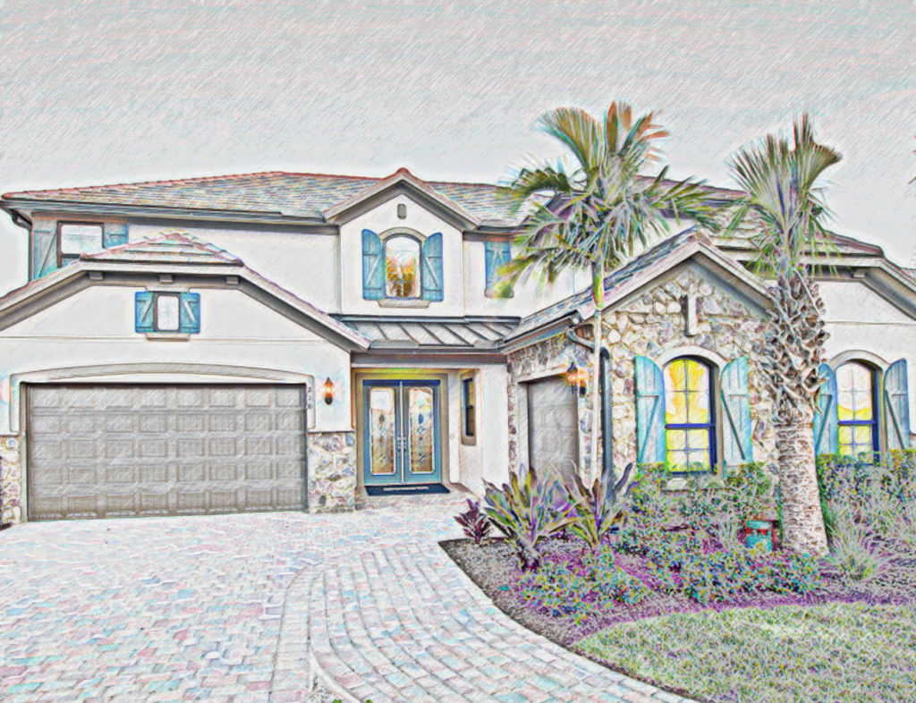 sketch of a house for sale in Florida